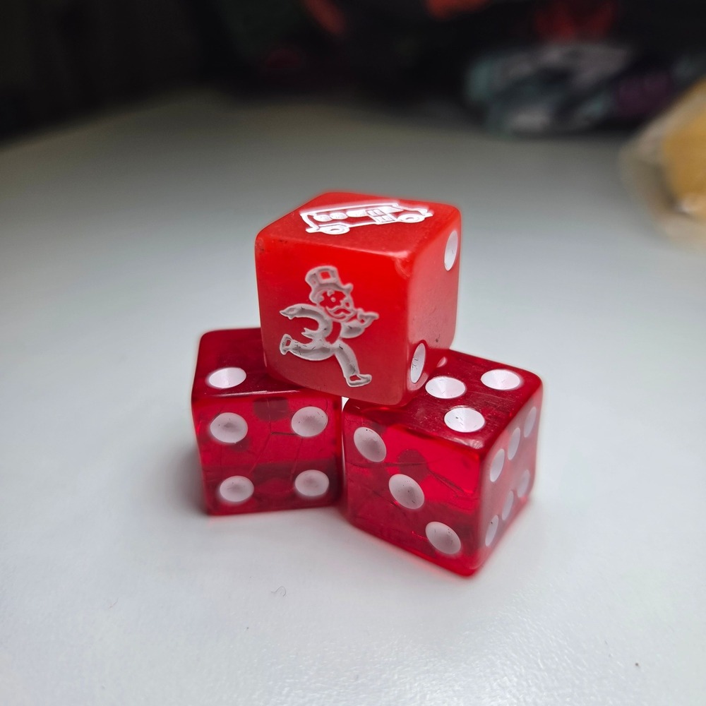 Monopoly Speed Die and Red Translucent Dice Set Replacement Pieces